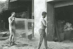 demolice starých skladů na místě dnešní elektry (r. 1990)